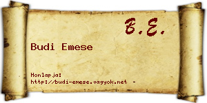 Budi Emese névjegykártya
